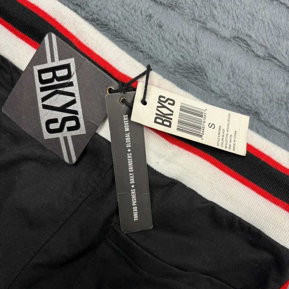 BKYS Mens Basketball Shorts Small Black Red White Star BKS806 NWT